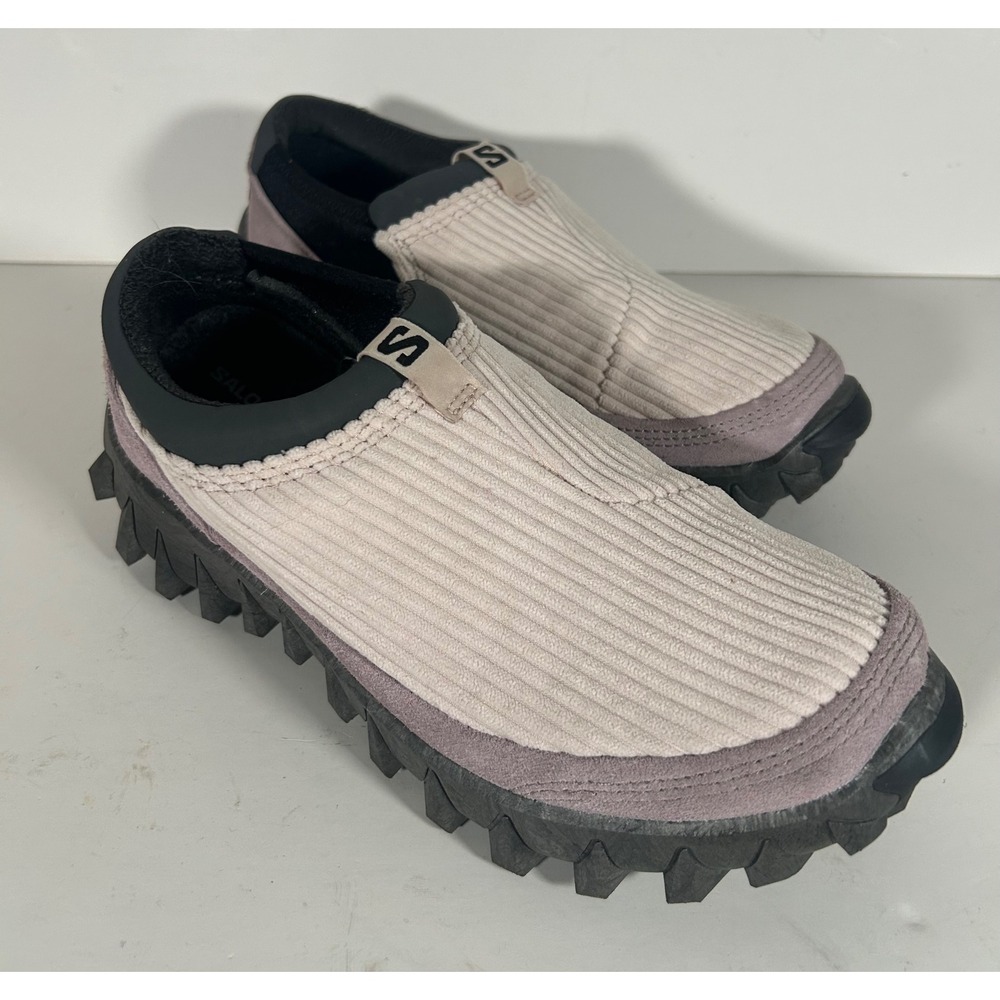 Salomon Snowclog Corduroy Lavender Suede Slip On Shoes Womens 6.5 Mens 6.6